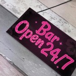 Bar Sign Pub Club Home Bar Open Display Hanging Plaque Kitchen 