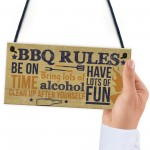 BBQ Rules Wall Plaque Garden Pub Barbecue Alcohol Friendship