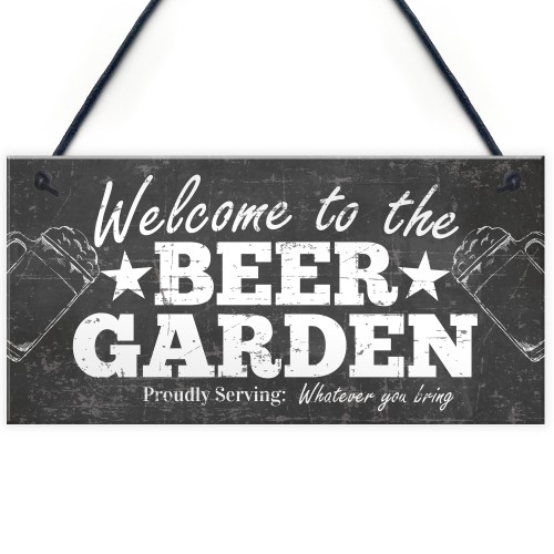 Welcome Sign Beer Garden Signs Wall Pub Garden Plaque Gifts
