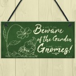 Beware Of The Gnomes Garden Wall Hanging Sign Plaque Shed Door 