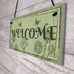 Welcome Sign Front Door Shed Garden SummerHouse Plaque Gift