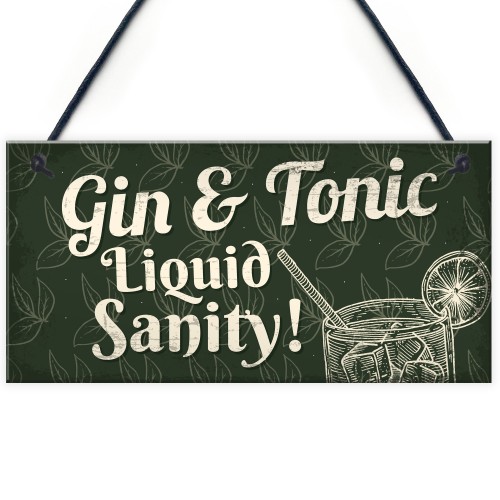 Gin & Tonic Novelty Alcohol Gin Plaque Man Cave Home Bar Sign