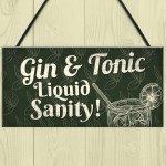 Gin & Tonic Novelty Alcohol Gin Plaque Man Cave Home Bar Sign