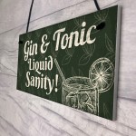 Gin & Tonic Novelty Alcohol Gin Plaque Man Cave Home Bar Sign