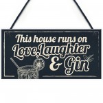 Fun Laughter Gin Kitchen Plaque Alcohol Home Bar Pub Sign Gifts