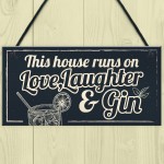 Fun Laughter Gin Kitchen Plaque Alcohol Home Bar Pub Sign Gifts