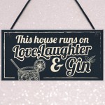 Fun Laughter Gin Kitchen Plaque Alcohol Home Bar Pub Sign Gifts