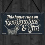 Fun Laughter Gin Kitchen Plaque Alcohol Home Bar Pub Sign Gifts