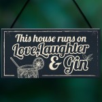 Fun Laughter Gin Kitchen Plaque Alcohol Home Bar Pub Sign Gifts