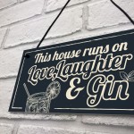 Fun Laughter Gin Kitchen Plaque Alcohol Home Bar Pub Sign Gifts