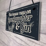 Fun Laughter Gin Kitchen Plaque Alcohol Home Bar Pub Sign Gifts