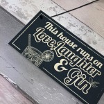 Fun Laughter Gin Kitchen Plaque Alcohol Home Bar Pub Sign Gifts