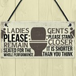 Bathroom Signs Toilet Door Wall Plaques Men Ladies Shabby Chic