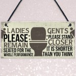 Bathroom Signs Toilet Door Wall Plaques Men Ladies Shabby Chic