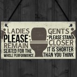 Bathroom Signs Toilet Door Wall Plaques Men Ladies Shabby Chic