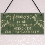 Funny Fishing Fisherman Stuff Sign Garden Shed Man Cave Plaque 