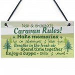 Caravan Plaque Novelty Chic Camping Holiday Sign Nan Grandad 
