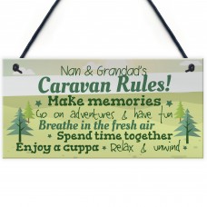 Caravan Plaque Novelty Chic Camping Holiday Sign Nan Grandad 