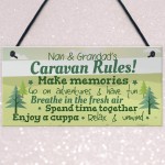 Caravan Plaque Novelty Chic Camping Holiday Sign Nan Grandad 