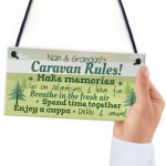 Caravan Plaque Novelty Chic Camping Holiday Sign Nan Grandad 