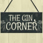 Gin Corner Garden Sign Gin & Tonic Plaque Funny Alcohol Home Bar