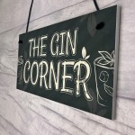 Gin Corner Garden Sign Gin & Tonic Plaque Funny Alcohol Home Bar