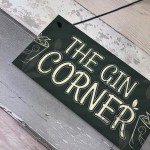 Gin Corner Garden Sign Gin & Tonic Plaque Funny Alcohol Home Bar