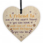 Friendship Sign Best Friend Plaque Inspirational Gift Wood Heart