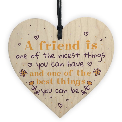 Friendship Sign Best Friend Plaque Inspirational Gift Wood Heart