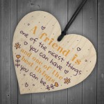 Friendship Sign Best Friend Plaque Inspirational Gift Wood Heart