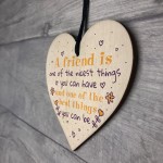 Friendship Sign Best Friend Plaque Inspirational Gift Wood Heart