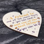 Friendship Sign Best Friend Plaque Inspirational Gift Wood Heart