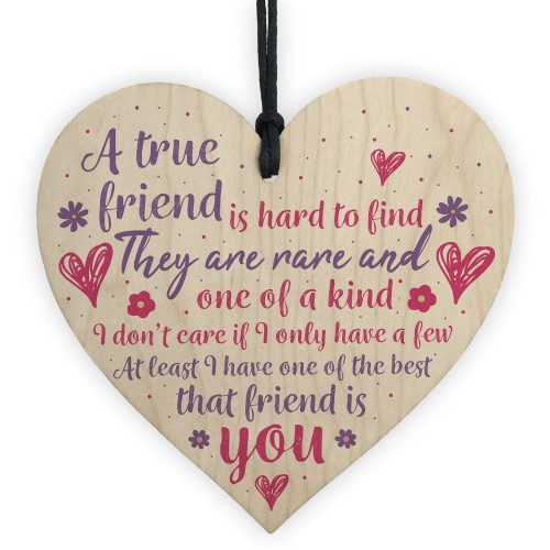 True Friend Friendship Sign Best Friend Plaque Gift Wood Heart