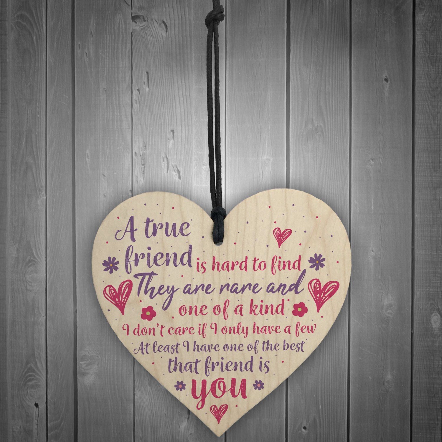 True Friend Friendship Sign Best Friend Plaque T Wood Heart 