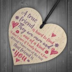 True Friend Friendship Sign Best Friend Plaque Gift Wood Heart