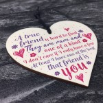 True Friend Friendship Sign Best Friend Plaque Gift Wood Heart