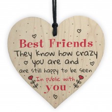 Best Friend Birthday Gift Friendship Sign Wood Heart Thank You