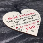 Best Friend Birthday Gift Friendship Sign Wood Heart Thank You