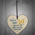 50th Birthday Gift Wooden Heart 50 For Dad Mum Sister Friend