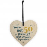 50th Birthday Gift Wooden Heart 50 For Dad Mum Sister Friend