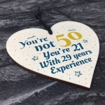 50th Birthday Gift Wooden Heart 50 For Dad Mum Sister Friend