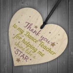 Thank You Dance Teacher Wood Heart Sign Goodbye Friendship Gift