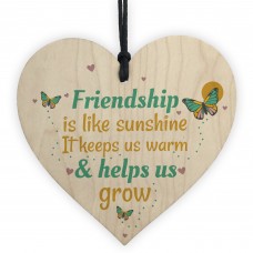 Friendship Like Sunshine Wood Heart Sign Friend Gift Thank You