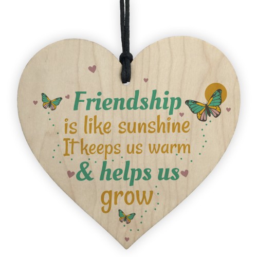 Friendship Like Sunshine Wood Heart Sign Friend Gift Thank You