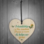 Friendship Like Sunshine Wood Heart Sign Friend Gift Thank You