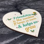 Friendship Like Sunshine Wood Heart Sign Friend Gift Thank You
