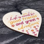 Best Friend Friendship Sign Plaque Wood Heart Thank You Gift