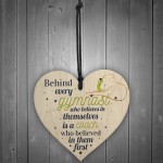 Gymnast Dance Teacher Coach Wooden Heart Sign Thank You Gift