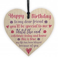 Happy Birthday Friendship Wood Heart Sign Thank You Friend Gift