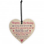 Happy Birthday Friendship Wood Heart Sign Thank You Friend Gift